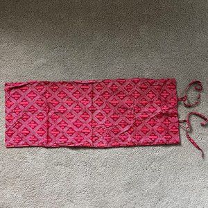 Pottery Barn Lumbar Pillow Sham, Pink Ikat Print w/ Side Ties